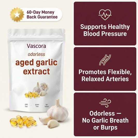 Support Healthy Blood Pressure Naturally with Vascora™ Aged Garlic Extract